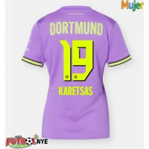 Camiseta Borussia Dortmund Konstantinos Karetsas #19 Tercera Equipación para mujer 2026-27 manga corta